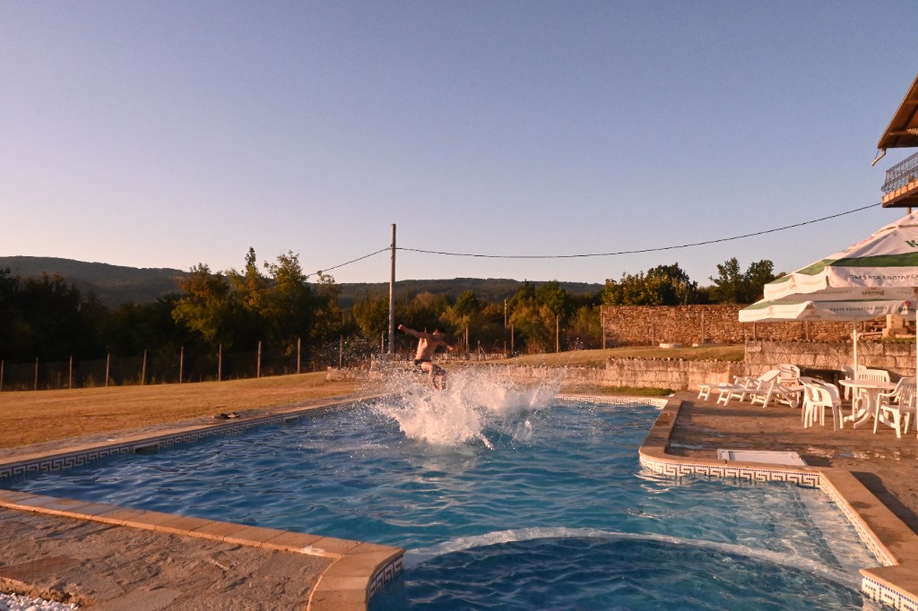 Someone testing the pool... thoroughly