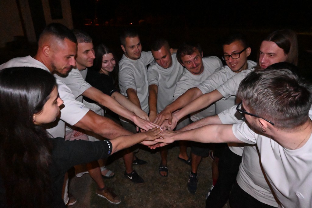 Team gathering at Galba House